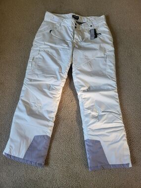 TSLA Women's Winter Snowboard / Ski Pants 6K Waterproof Insulated Size XL White